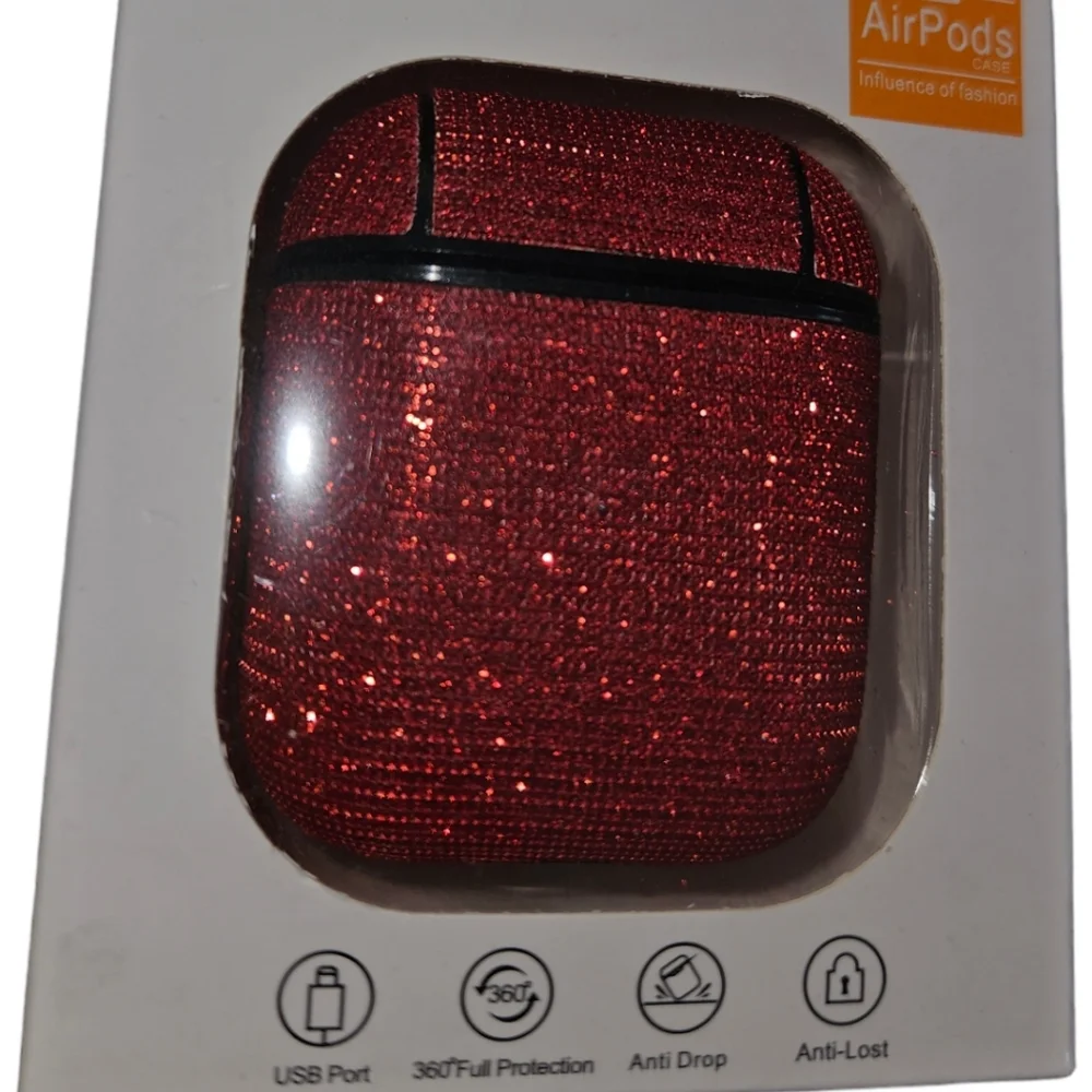 Apple Red Sparkle Airpod Case Protector